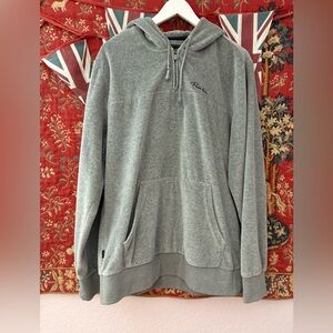 Primitive Velour Soft 1/4 Zip Heather Gray Pullover Hooded Sweater Skateboard 🛹
